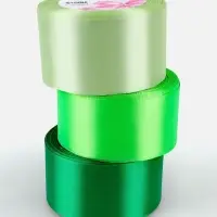 Атласная лента, набор 3 шт., 50 мм, 23&plusmn;1 м, зелёная