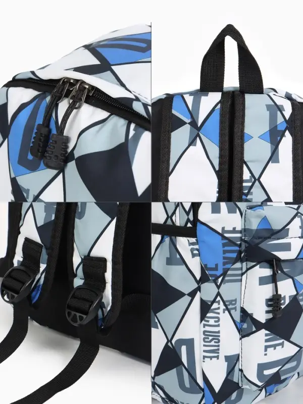 Рюкзак школьный, 1 отделение, 3 кармана, 30&times;13&times;42 см, синий