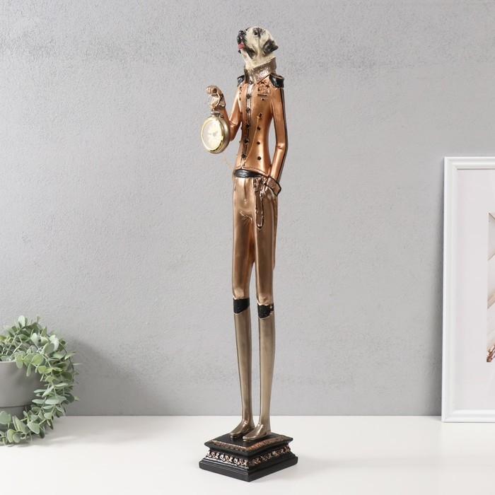 Сувенир полистоун с часами Сувенир полистоун с часами "Пёс дворецкий" 12,5х10,5х67 см