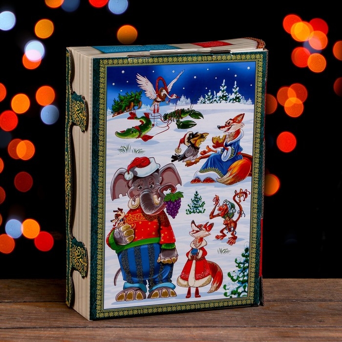 Новый год. Подарочная коробка Новый год. Подарочная коробка "Квартет" 19 х 7 х 25 см.