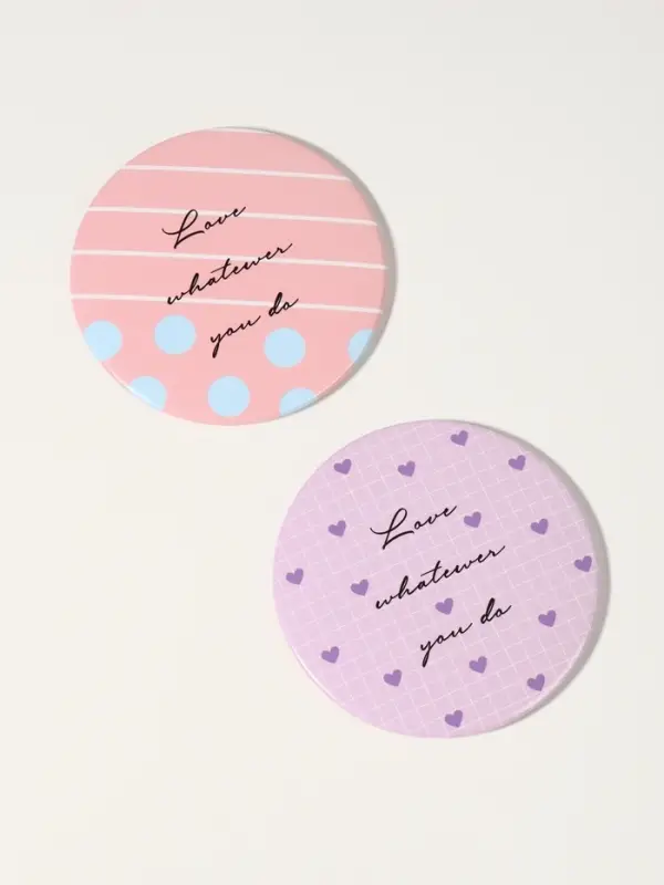 Зеркало карманное &laquo;Надписи&raquo;, d=7 см, цвет МИКС