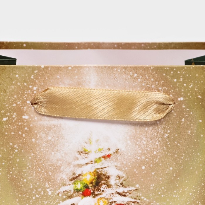 Новый год. Пакет подарочный, ламинированный, Новый год. Пакет подарочный, ламинированный, "Ёлочка в лесу",18 х 23 х 10 см.