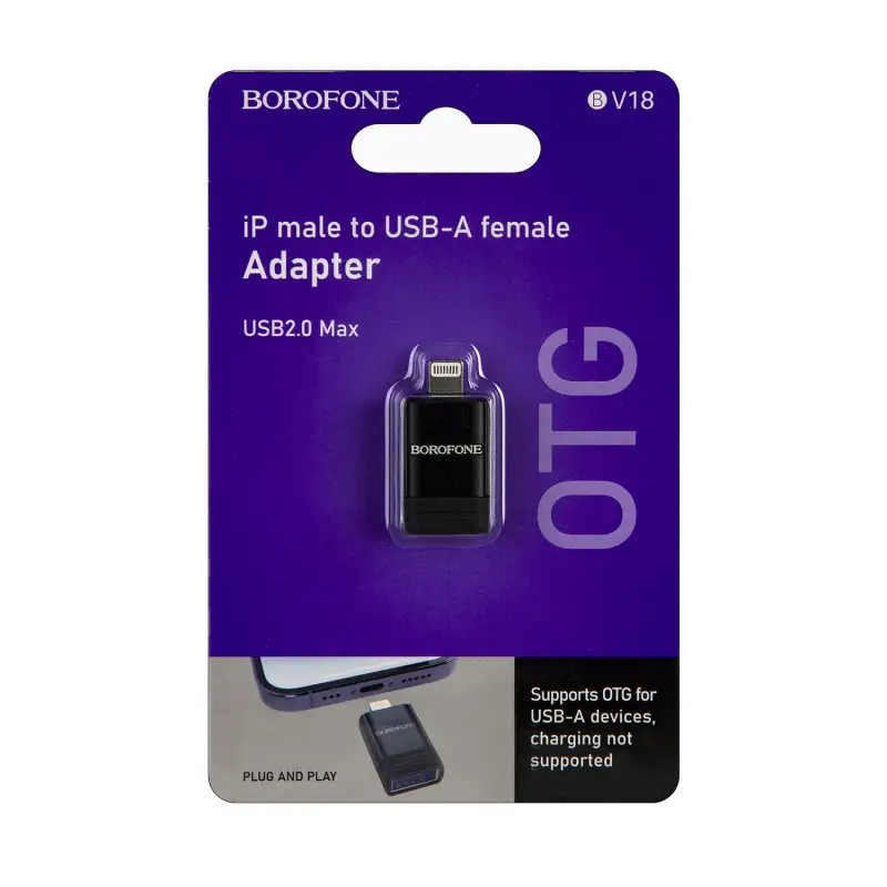 Переходник BV18 OTG Lightning USB 2.0 Borofone Переходник BV18 OTG Lightning USB 2.0 Borofone