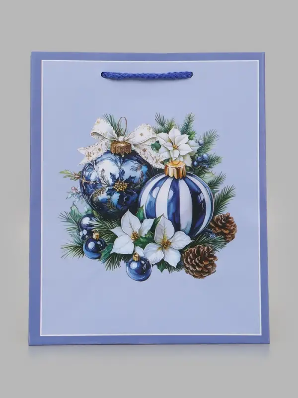 Пакет подарочный &laquo;Новогодние игрушки&raquo;, 18&times;10&times;22.3 см