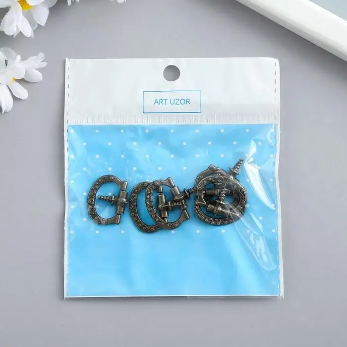 Ручка для шкатулки металл Ручка для шкатулки металл "Подкова" бронза 2,6х2,4 см