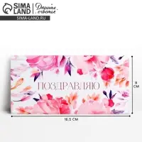 Конверт для денег «Поздравляю», 16.5×8 см