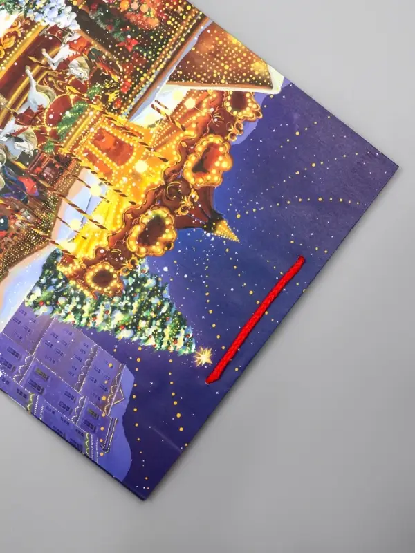 Пакет подарочный новогодний ламинированный, «Новогодний парк» , 33×10×42.5 см