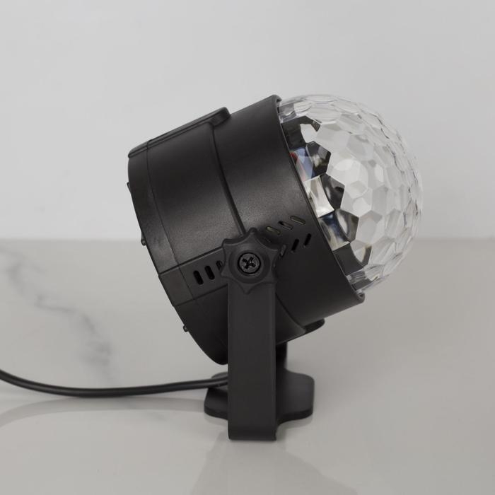 Световой прибор «Хрустальный шар» 7.5 см, пульт ДУ, свечение RGB, 220 В Световой прибор «Хрустальный шар» 7.5 см, пульт ДУ, свечение RGB, 220 В