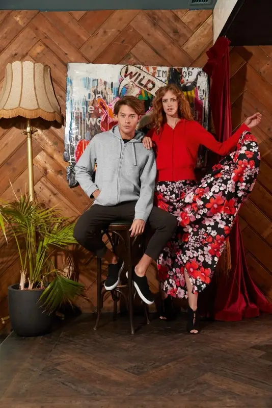 Толстовка женская Hooded Full Zip ярко-синяя, размер XS