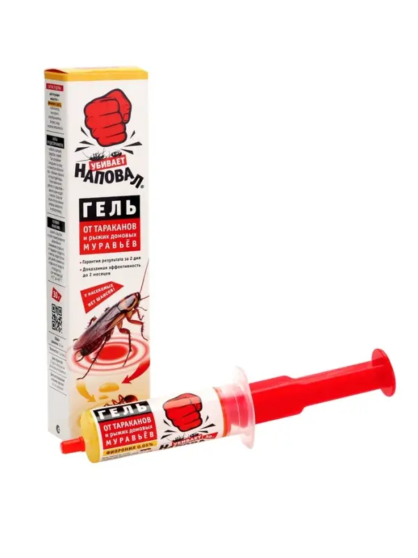 Гель от тараканов и домовых муравьев &laquo;Наповал&raquo;, шприц, 30 г