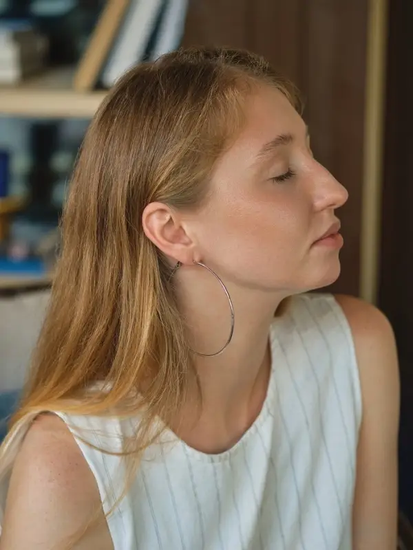 Серьги кольца QF &laquo;Классика&raquo;, d=8 см, цвет серебро