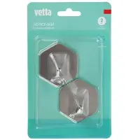 Крючки самоклеящиеся тм VETTA, 4,5x4,5см, нерж.сталь 201, 3 дизайна, 2шт