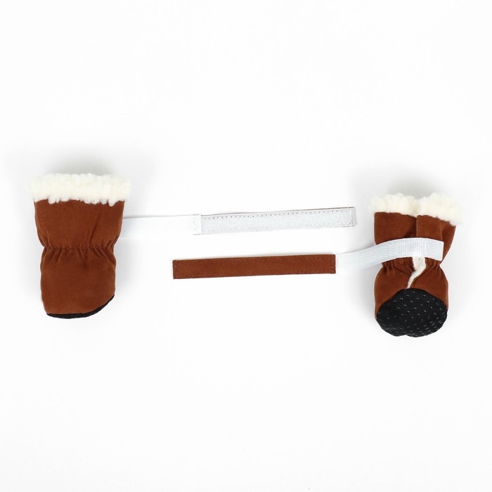 Ботинки "На прогулку", набор 4 шт, 3 размер, коричневые