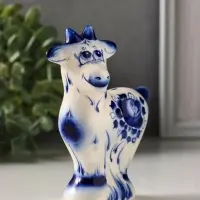 Фигурка фарфор &laquo;Козёл Кузя&raquo;, 11.5 см, гжель