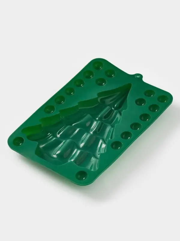 Форма для выпечки 5 ячеек Форма для выпечки 5 ячеек "Ёлки" 21.,5.14.2,5 см, цвет зеленый