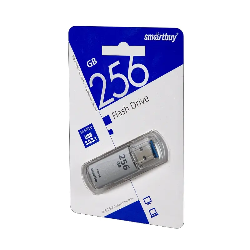 USB накопитель 256 GB Smart Buy V-Cut Silver 3.0