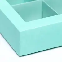 Коробка для 4 конфеты, мятный, 12.5&times;12.5&times;3.5 см