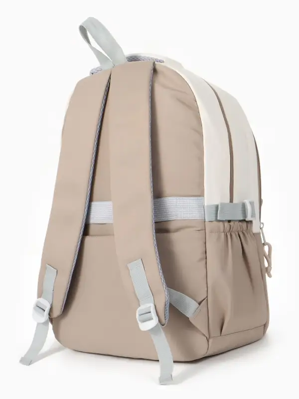 Рюкзак школьный, с кошельком, 4 кармана, 33&times;14&times;43 см, бежевый
