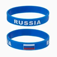 Силиконовый браслет &laquo;РОССИЯ&raquo;, синий