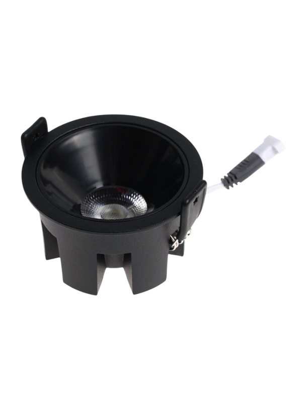 Светильник светодиодный встраиваемый, 12Вт, 6500К, с драйвером, D65, черный