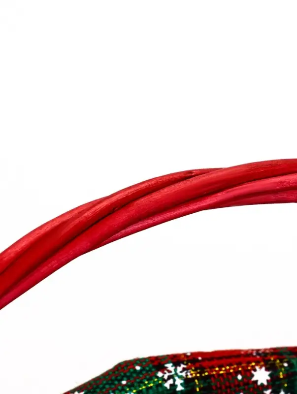 Корзина плетеная 32 х 32 х 14 см, ручка h=14 см красный НГ ткань Корзина плетеная 32 х 32 х 14 см, ручка h=14 см красный НГ ткань