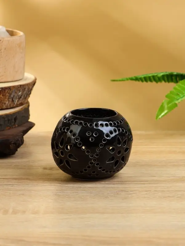 Аромалампа «Шар», 9×9×8 см, керамика, тёмно-коричневая