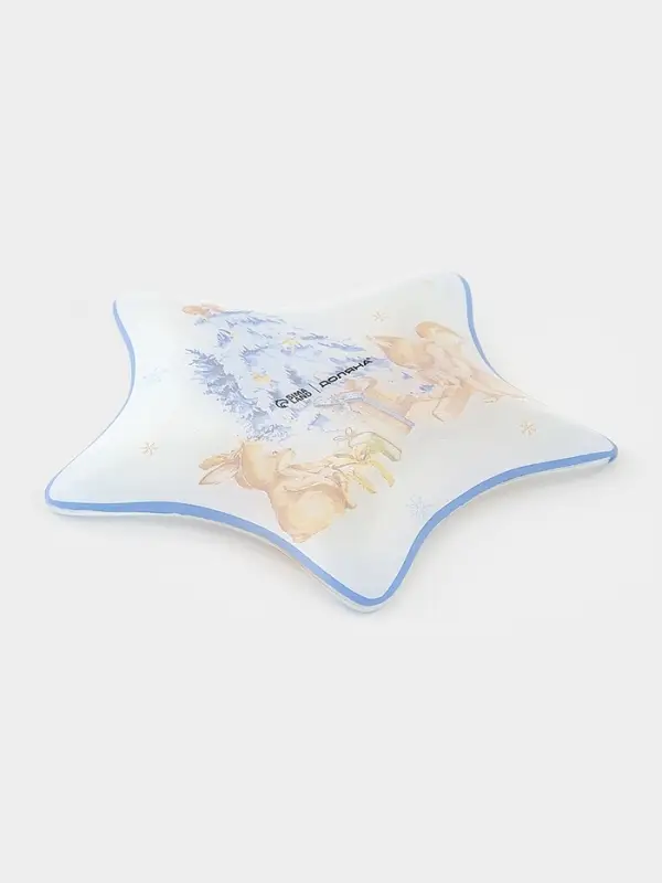 Блюдо сервировочное звезда "Новый Год в лесу" 15 см