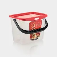 Контейнер для шашлыка c ручкой BEROSSI Leto, 6 л, пластик, прозрачный, крышка красная