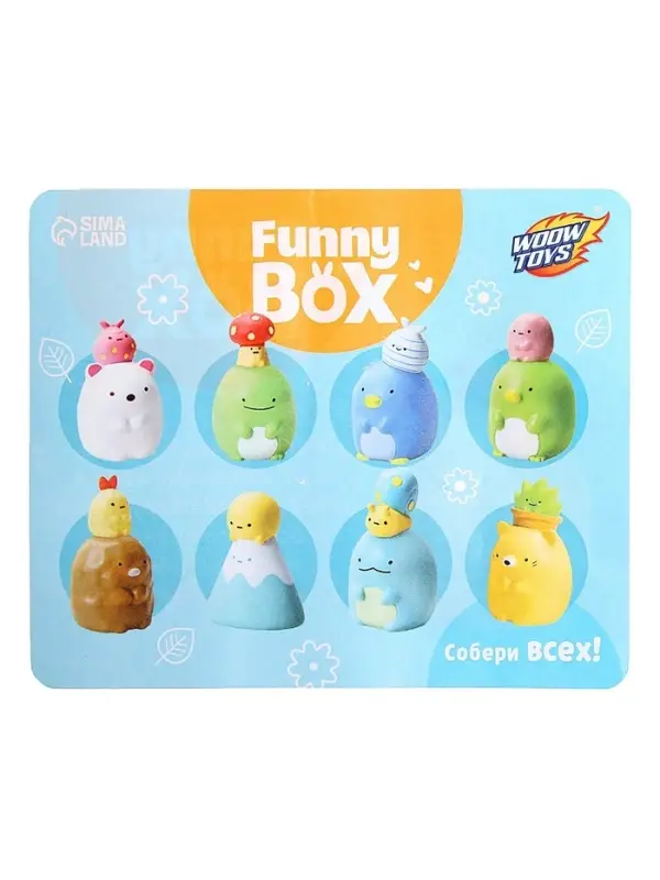 Игрушка - сюрприз Funny Box &laquo;Зверята&raquo;: фигурка, наклейки, МИКС