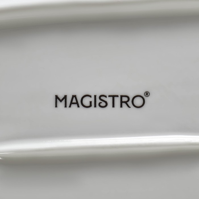 Блюдо фарфоровое с соусником Magistro «Бланш», 28×12,5 см, цвет белый