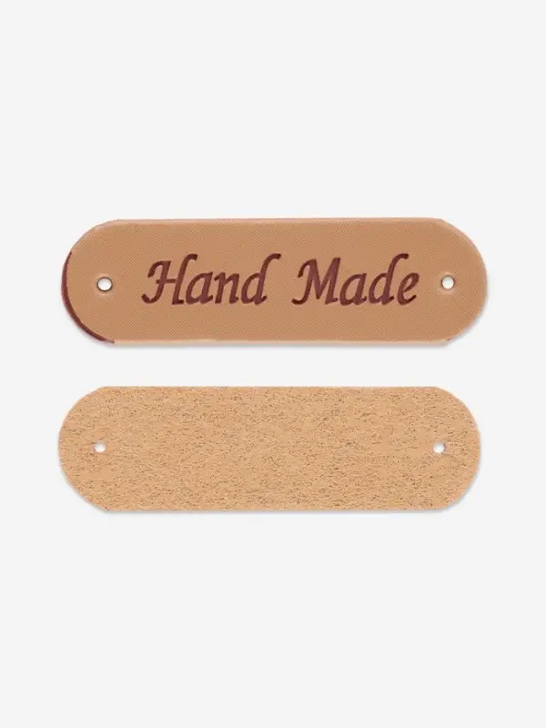 Набор нашивок Hand made, 4.5&times;1.3 см, 10 шт., светло-коричневые