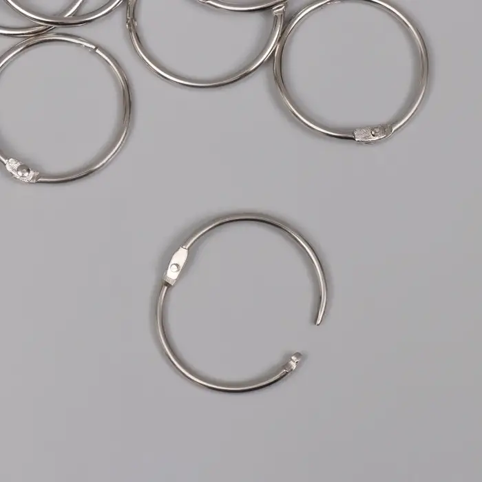 Кольца для творчества (фотоальбомов) &laquo;Серебро&raquo;, внутренний d=3.5 см, внешний d=4 см, набор 10 шт.