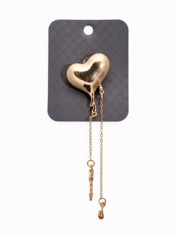 Брошь корейский стиль Брошь корейский стиль "Сердце" цвет золото