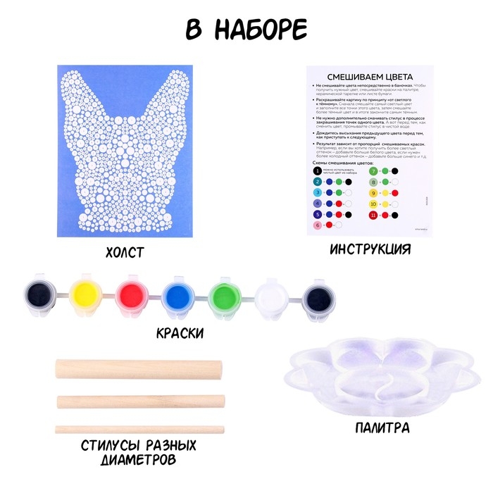 Картина точками «Собака» Картина точками «Собака»