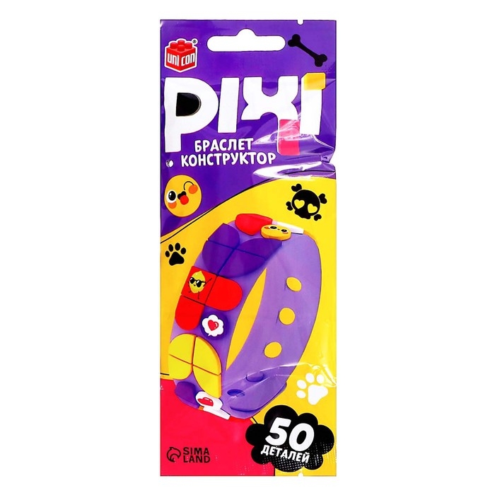 Браслет-конструктор «Pixi. Стикеры», 50 деталей Браслет-конструктор «Pixi. Стикеры», 50 деталей