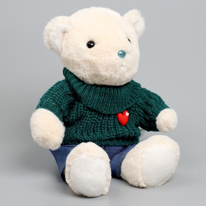 Мягкая игрушка Little Friend, мишка в зеленом свитере, 21 см Мягкая игрушка Little Friend, мишка в зеленом свитере, 21 см