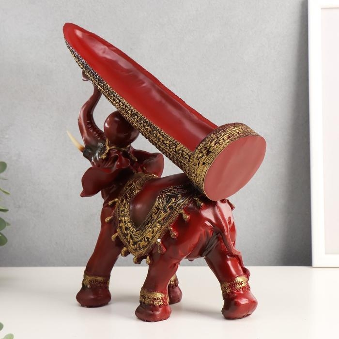 Сувенир подставка под бутылку полистоун Сувенир подставка под бутылку полистоун "Слон с попоной с кисточками" 29х28х10,5 см