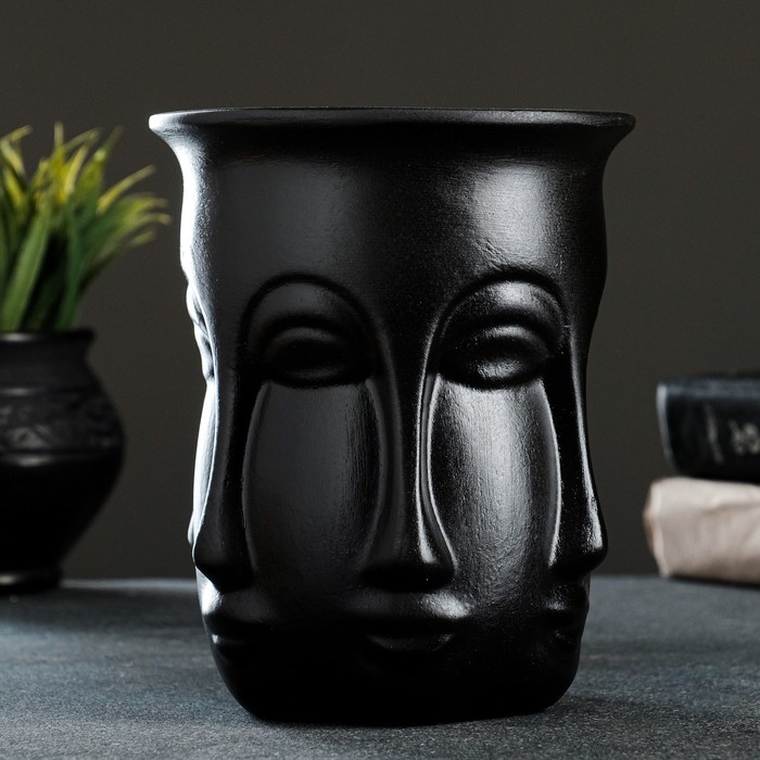 Кашпо - органайзер «Аделия» черное, 1л/ 16х13см Кашпо - органайзер «Аделия» черное, 1л/ 16х13см