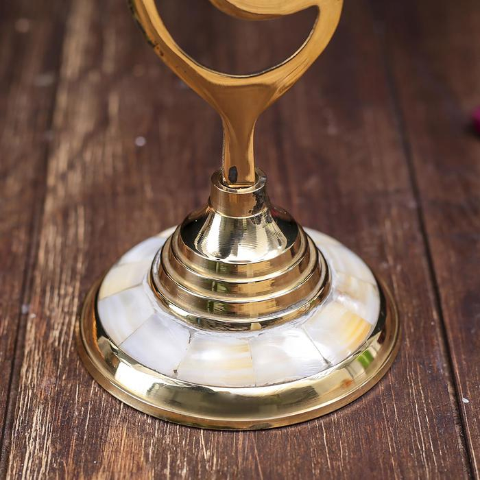 Подсвечник на 1 свечу с перламутром изгиб 21см Подсвечник на 1 свечу с перламутром изгиб 21см