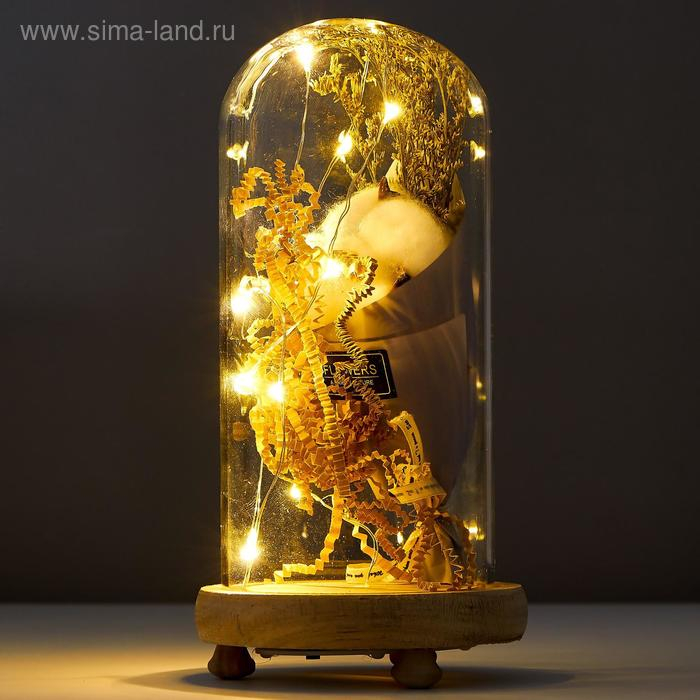 Ночник-колба Ночник-колба "Цветок из хлопка" LED батарейки 3хААА МИКС 9,5х9,5х19 см RISALUX