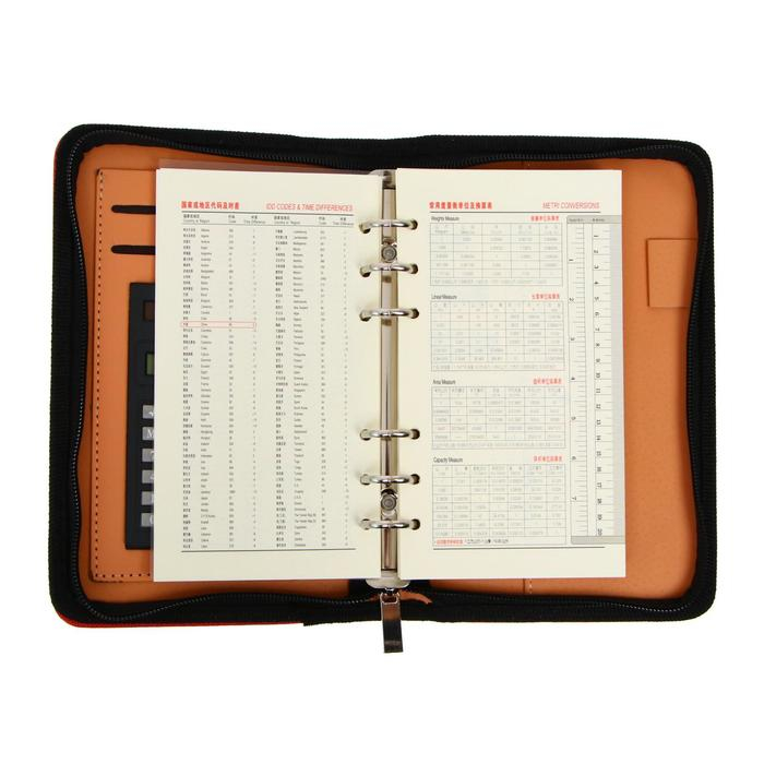 Органайзер на кольцах А6, 96 листов в линейку, на молнии с 3-х сторон, кожзам, МИКС Органайзер на кольцах А6, 96 листов в линейку, на молнии с 3-х сторон, кожзам, МИКС