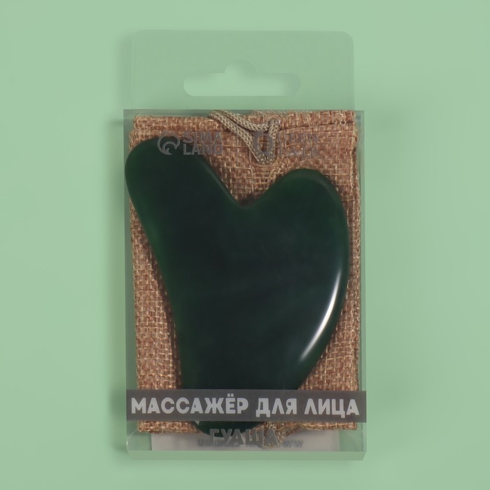 Массажёр гуаша «Сердце», 8,5 × 5,5 см, цвет зелёный Массажёр гуаша «Сердце», 8,5 × 5,5 см, цвет зелёный