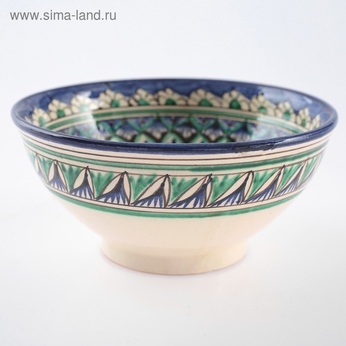 Коса Риштанская Керамика  Коса Риштанская Керамика "Цветы" 15 см, малая, синяя