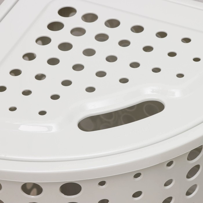 Корзина для белья угловая с крышкой «Молетта», 45 л, 40×51×54 см, цвет светло-серый Корзина для белья угловая с крышкой «Молетта», 45 л, 40×51×54 см, цвет светло-серый