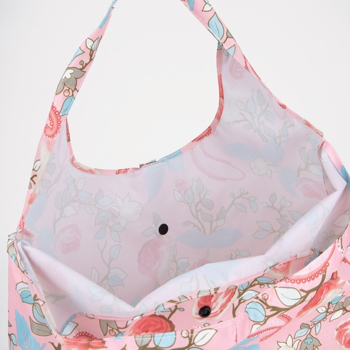 Сумка хозяйственная на кнопке, складная, цвет розовый Сумка хозяйственная на кнопке, складная, цвет розовый