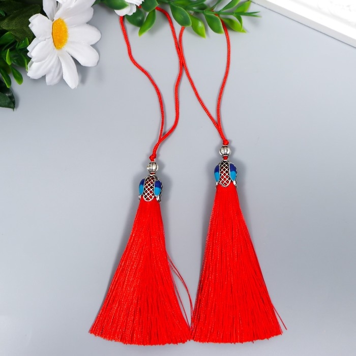 Декор для творчества текстиль Декор для творчества текстиль "Кисть Падишах" красный набор 2 шт 9х1 см