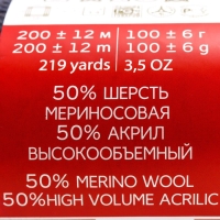 Пряжа "Мериносовая" 50%меринос.шерсть, 50% акрил 200м/100гр (393-Св.моренго)