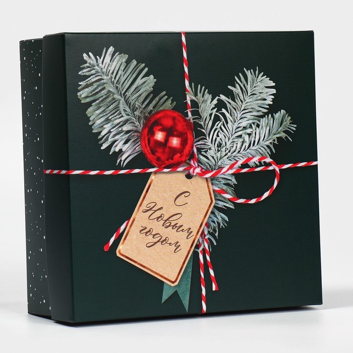 Коробка новогодняя складная «Новогодняя посылка», 17 х 17 х 7 см, Новый год Коробка новогодняя складная «Новогодняя посылка», 17 х 17 х 7 см, Новый год