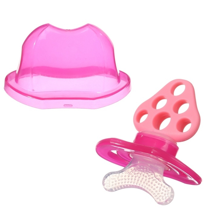 Прорезыватель силиконовый «Для передних зубов», цвет розовый, с колпачком, двусторонний, Крошка Я