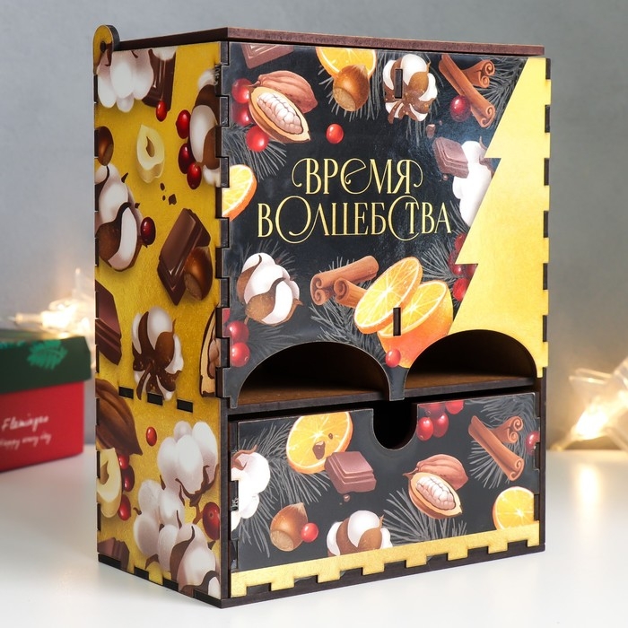 Чайный домик с ящиком Чайный домик с ящиком "Чёрное золото" 20х15х8,5 см